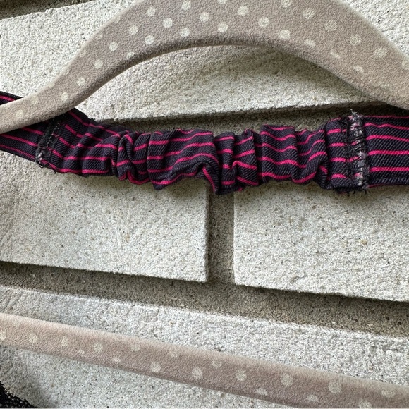 Current Mood x Dolls Kill Pinstripe Bustier Corset Top 2X Lace Trim Lace-Up Back - Picture 4 of 8